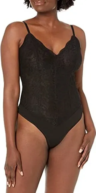 BCBGMAXAZRIA Women's Lace Bodycon Spaghetti Strap Bodysuit