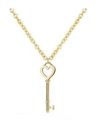 Petite Heart Key Pendant Necklace 