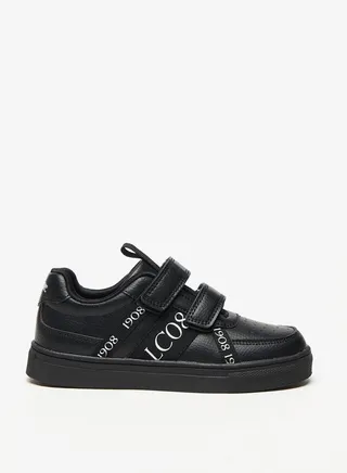 Boys Printed Casual Sneakers With Hook And Loop Closure 