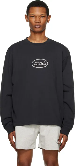 Museum of Peace & Quiet Black Printed Long Sleeve T-Shirt
