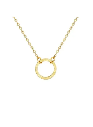 Brass Round Pendant Chain Necklace 