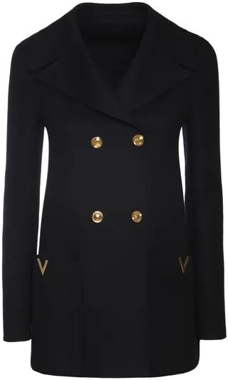 Compact wool & cashmere peacoat