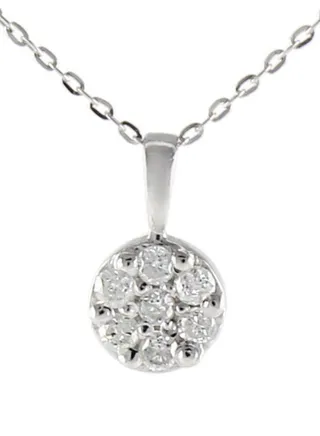 18K Solid Gold 0.07Cts Genuine Diamonds Solitaire Necklace 