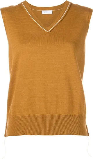 V-neck knitted vest