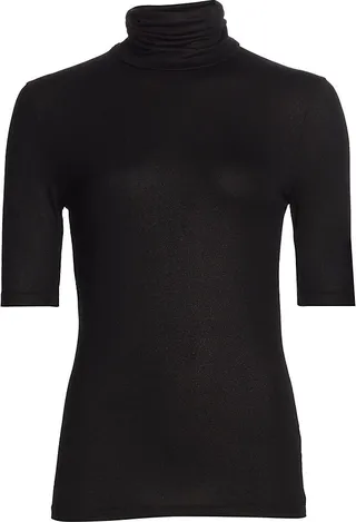 Metallic Turtleneck Top