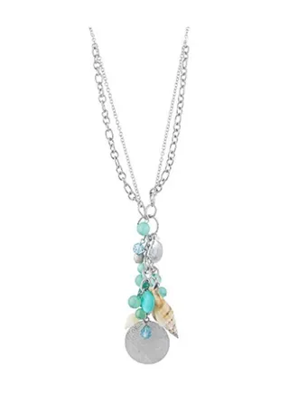 Silver Tone Brass Charm Pendant Necklace 