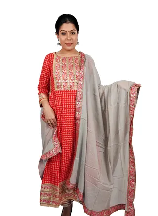 PRIYA’S PANACHE Women Kurti with Dupatta and Palazzo Set | Ladies Top Kurta Kameez Salwar Suit Bottom Pant | Ethnic Indian Pakistani Party Dress | Traditional Festival Ready to Wear 