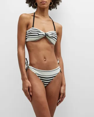 Striped Eshe Side-Tie Bikini Bottoms