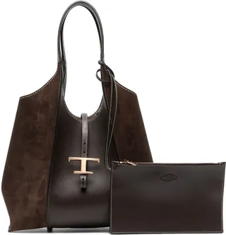 T suede shopping tote