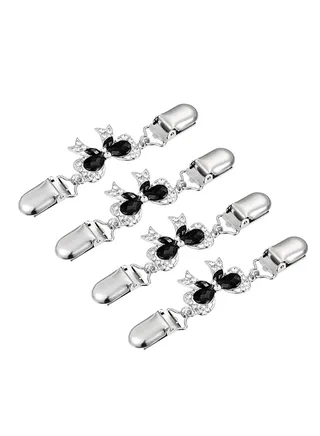 4 Pieces Vintage Sweater Clips Shawl Chain Clips Retro Cardigan Clips Collar Chain Clips Shirt Dresses Brooch Clips for Women Girls 