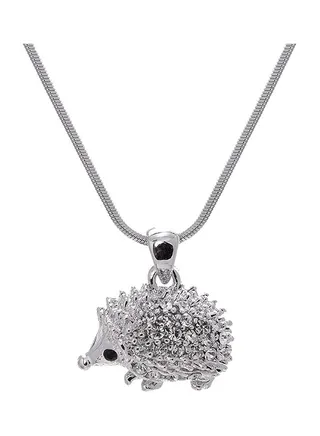 Crystal Sparkling Happy Hedgehog Necklace 