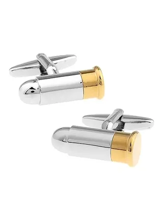 18 Karat Gold Plated Bullet Shaped Shirt Cufflinks 