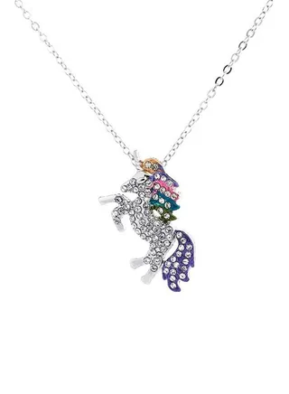 Alloy Creative Style Unicorn Pendant Necklace 