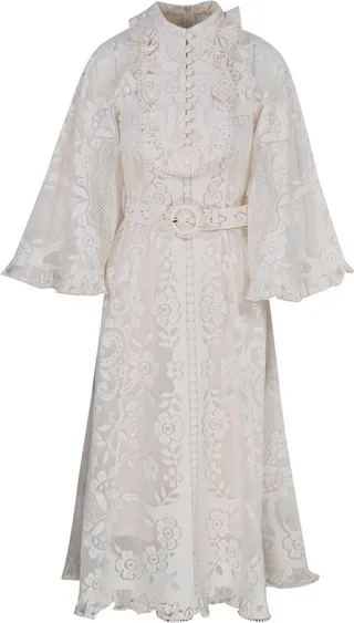 Zimmermann Tiggy Lace Detailed Midi Dress