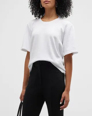 Cutout-Back Short-Sleeve Crewneck Tee