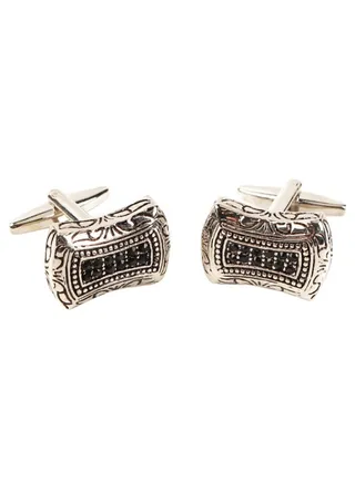 Metal Crystal Roman Retro Style French Shirt Zircon Cufflinks 