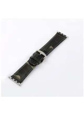Men's Leather Camouflage Wrist Band Strap 