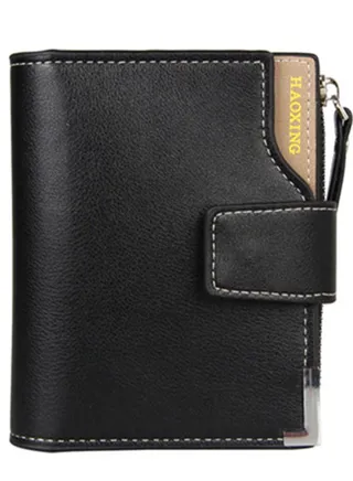 Tri-Fold Zippered Mens Wallet 