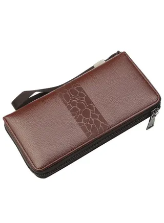 Retro Business Long Multi Function Zipper Large Capacity Men Wallet 