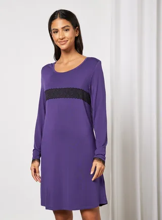 Women's Casual Contrast Front Mini Dress Navy/Grey 