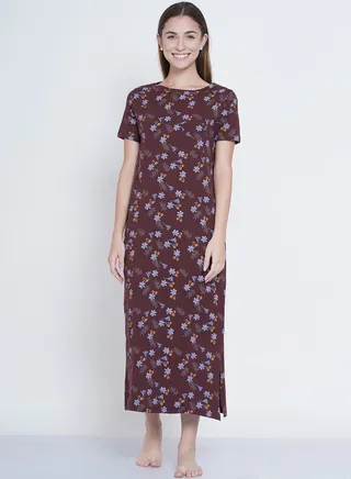 Casual Printed Night Gown Multicolour 