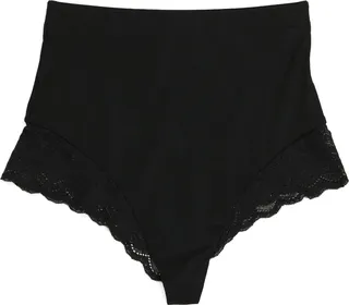 High Rise Shaper Thong With Lace