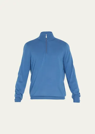 Men's Fine-Gauge Quarter-Zip Sweater
