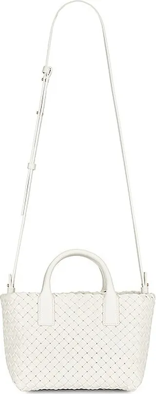 Bottega Veneta Mini Cabat Tote Bag in White