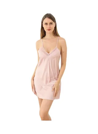 Lace Back Cross Night Gown Pink 
