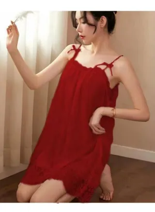 Mesh suspender nightgown 