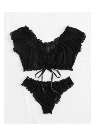 Lace three-point shirt pajamas 