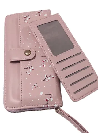 Large Faux Leather Women Wallet Zipper Design With Front Pocket And cards holders 