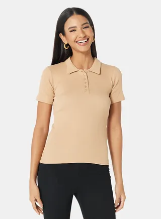 Basic Slim Fit Polo Camel 