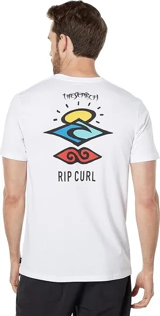 Rip Curl Search Icon Short Sleeve Tee (White) Men's T Shirt
