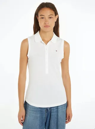 Women's 1985 Collection Slim Fit Sleeveless Polo -  Stretch organic cotton, Beige 