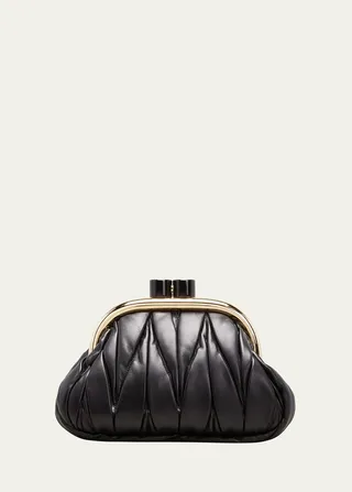 Belle Ruched Kiss-Lock Clutch Bag