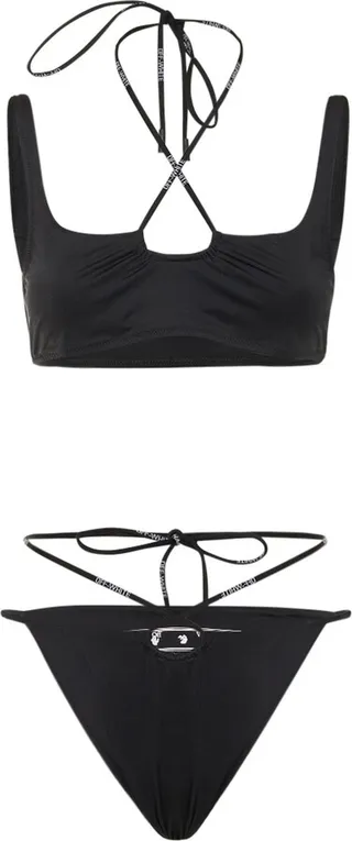 Crisscross coulisse bikini set