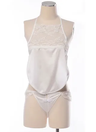 Retro Bowknot Suspender Bellyband Lingerie Set 