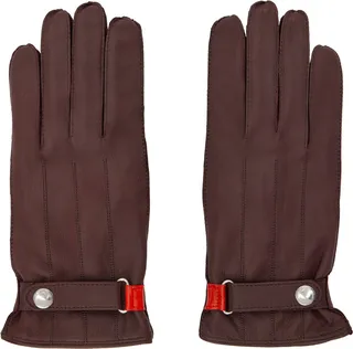 PS by Paul Smith Burgundy Strap Gloves