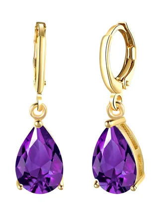 Romantic Teardrop Zircon clip-on earrings 