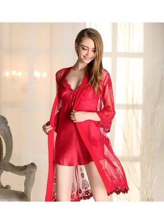 Women's summer pajamas with pads home wear two-piece set nightgown and suspenders 