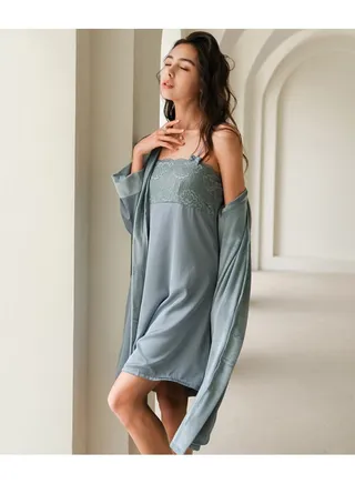 Autumn and Winter Women's Two-Piece Nightgown Set Women's Autumn and Winter Nightgown Set Thicken Home Pajamas Long Sleeve 