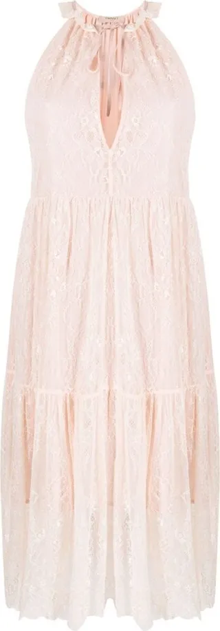 Lace-Overlay Sleeveless Dress