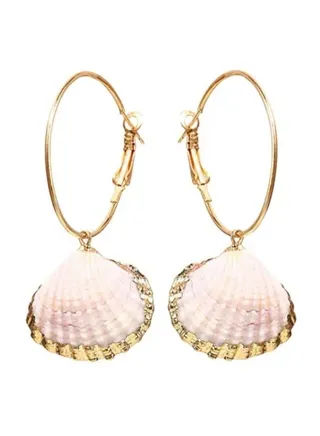 Alloy Seashell Casual Beach Style Earrings 