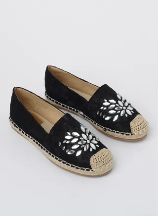 JOVE Women's Casual Espadrilles BLACK 