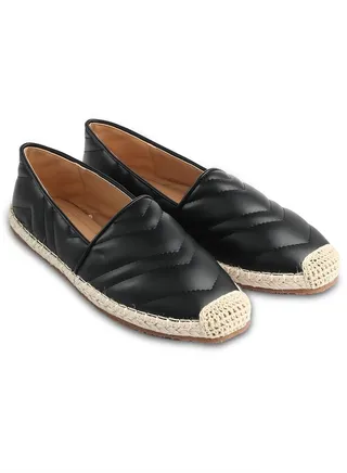 Angela Ladies Leather Espadrilles Shoes - Size 36 