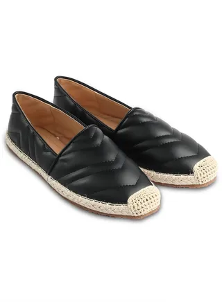 Angela Ladies Leather Espadrilles Shoes - Size 39 