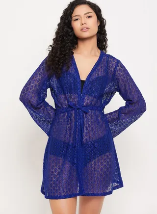 Lace Tie Detail Robe 