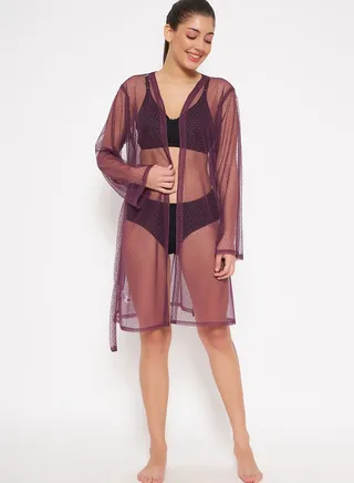 Lace Tie Detail Robe 
