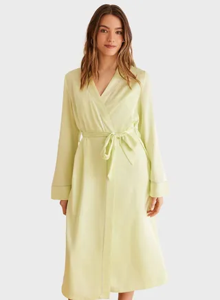 Front Tie Wrap Kimono Robe 